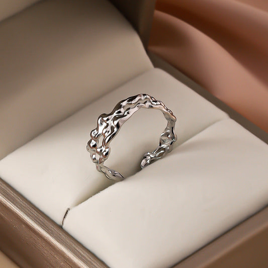 Amelia Textured Open Band Ring | Molten Abstract Ring