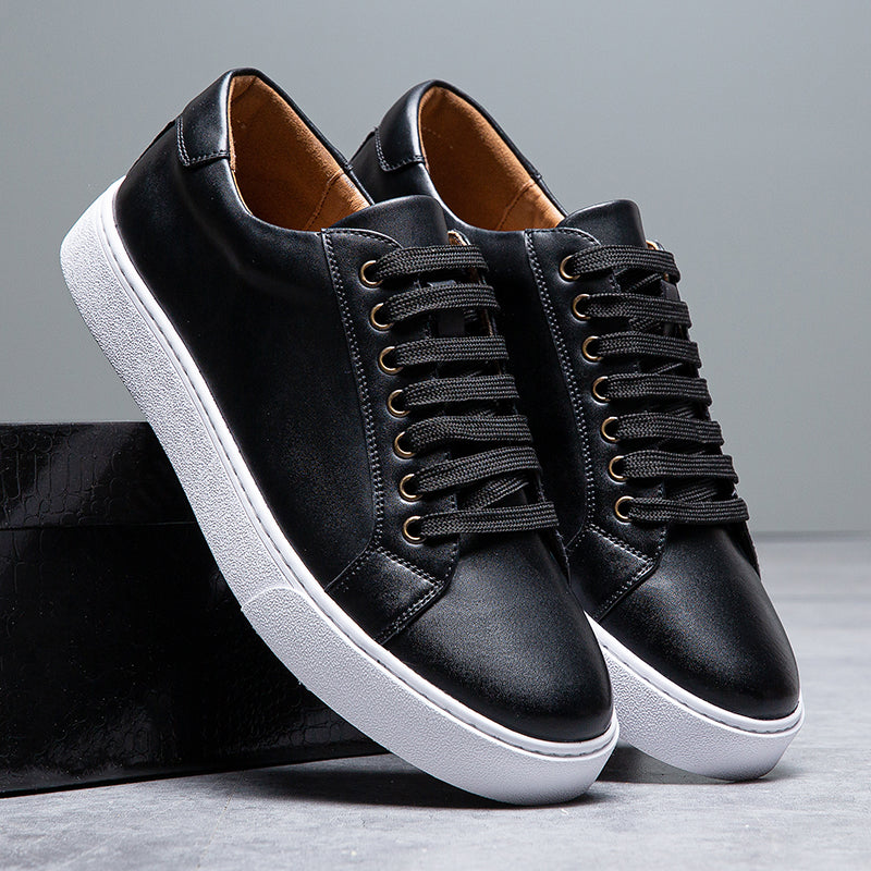 Sebastian Low-Top Sneakers | Lace-Up Burnished Finish Sneakers