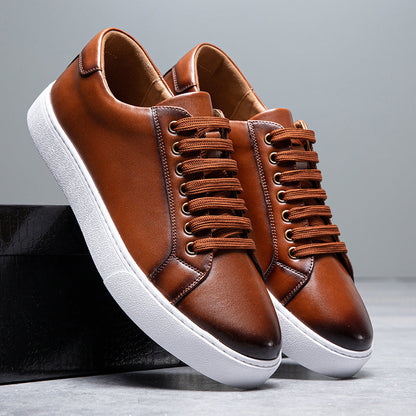 Sebastian Low-Top Sneakers | Lace-Up Burnished Finish Sneakers