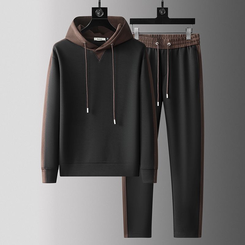 Arthur Relaxed Fit Hoodie And Joggers Two-Piece Set | Drawstring Hood Contrast Panels Tracksuit