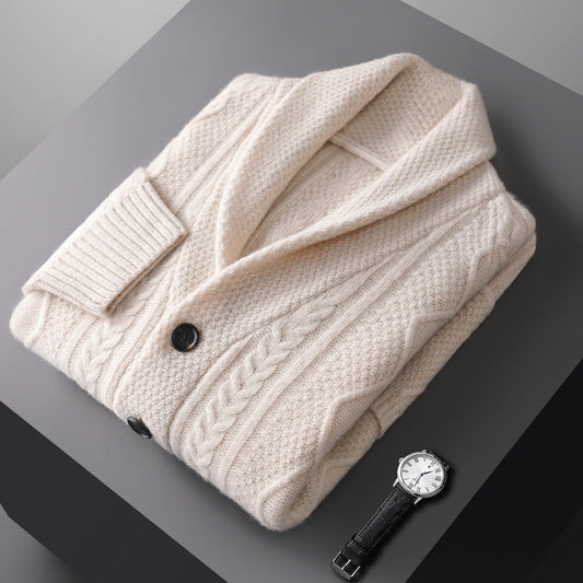 Sebastian Relaxed Fit Cardigan | Shawl Collar Button Front Cardigan