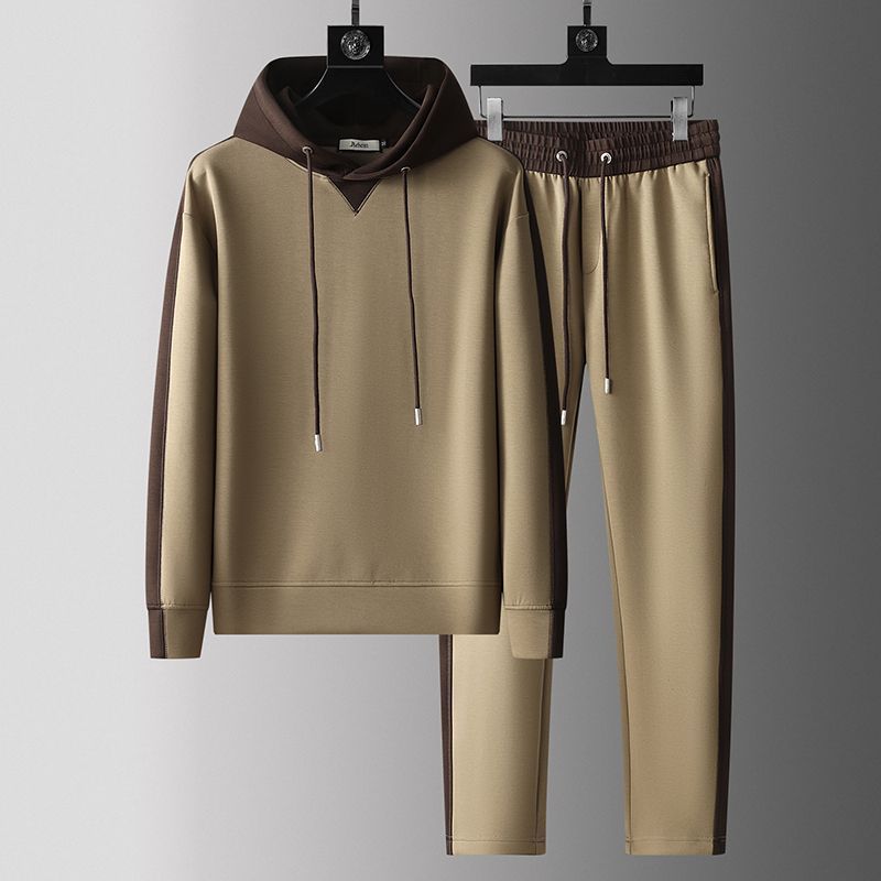 Arthur Relaxed Fit Hoodie And Joggers Two-Piece Set | Drawstring Hood Contrast Panels Tracksuit