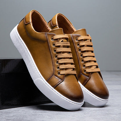Sebastian Low-Top Sneakers | Lace-Up Burnished Finish Sneakers