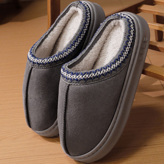 Amelia Slip-On Slippers | Embroidered Trim Cushioned Sole Slippers