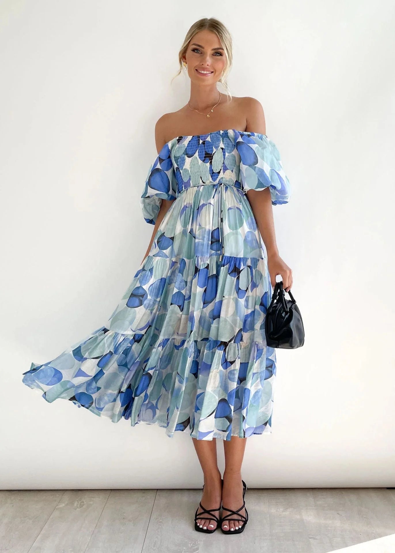 Maisy Dress | Off-Shoulder Flowy Midi Dress