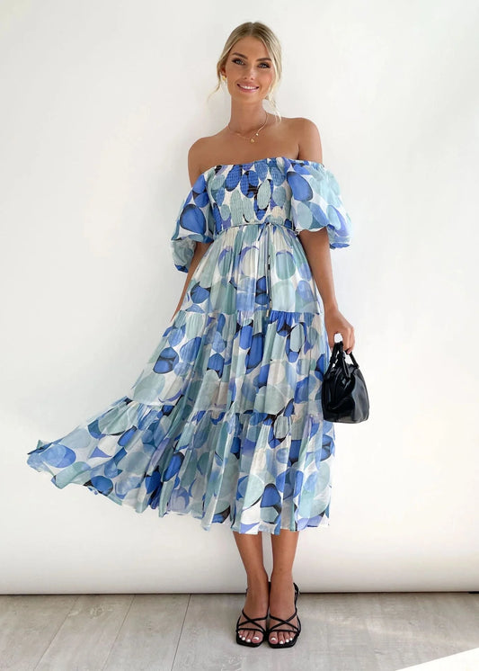 Maisy Dress | Off-Shoulder Flowy Midi Dress