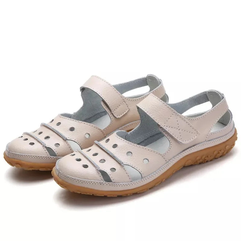 Marlowe Sandals | Cushioned Insole Adjustable Velcro Leather Sandals