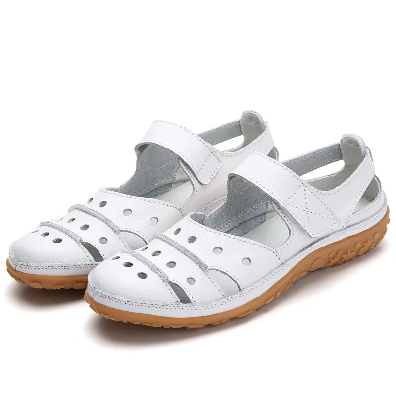 Marlowe Sandals | Cushioned Insole Adjustable Velcro Leather Sandals