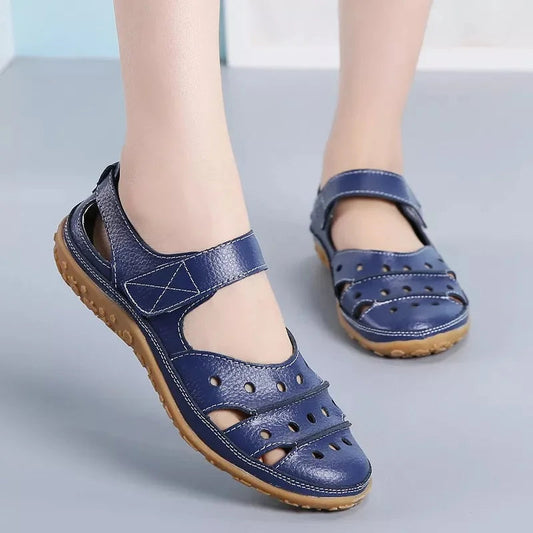 Marlowe Sandals | Cushioned Insole Adjustable Velcro Leather Sandals