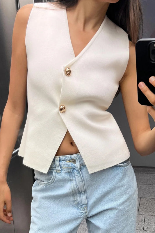 Matilda Top | Women's Sleeveless Gilet Top