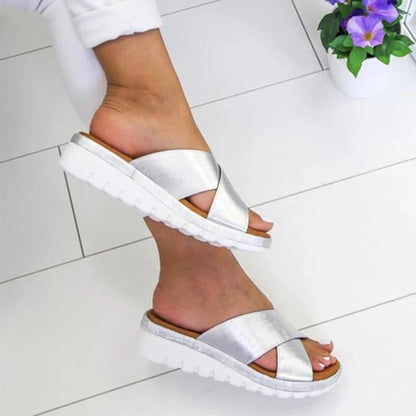 Matilde Sandals | Woven Crisscross Straps Platform Sole Sandals