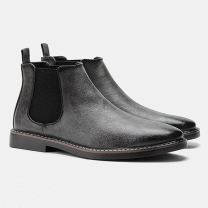 Men’s Chelsea Boots – Smooth Leather – Almond Toe – Elastic Gusset – Ankle Length
