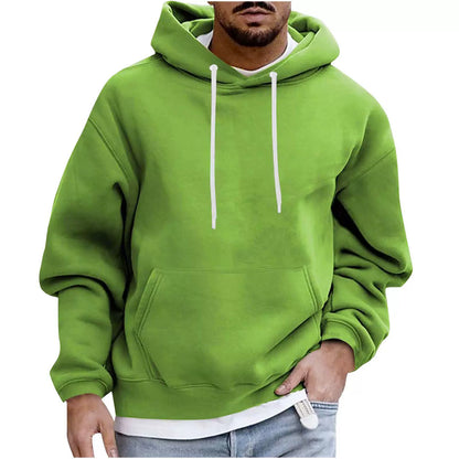 Men’s Hoodie – Fleece Fabric – Loose Fit – Drawstring Hood – Kangaroo Pocket Casual Wear