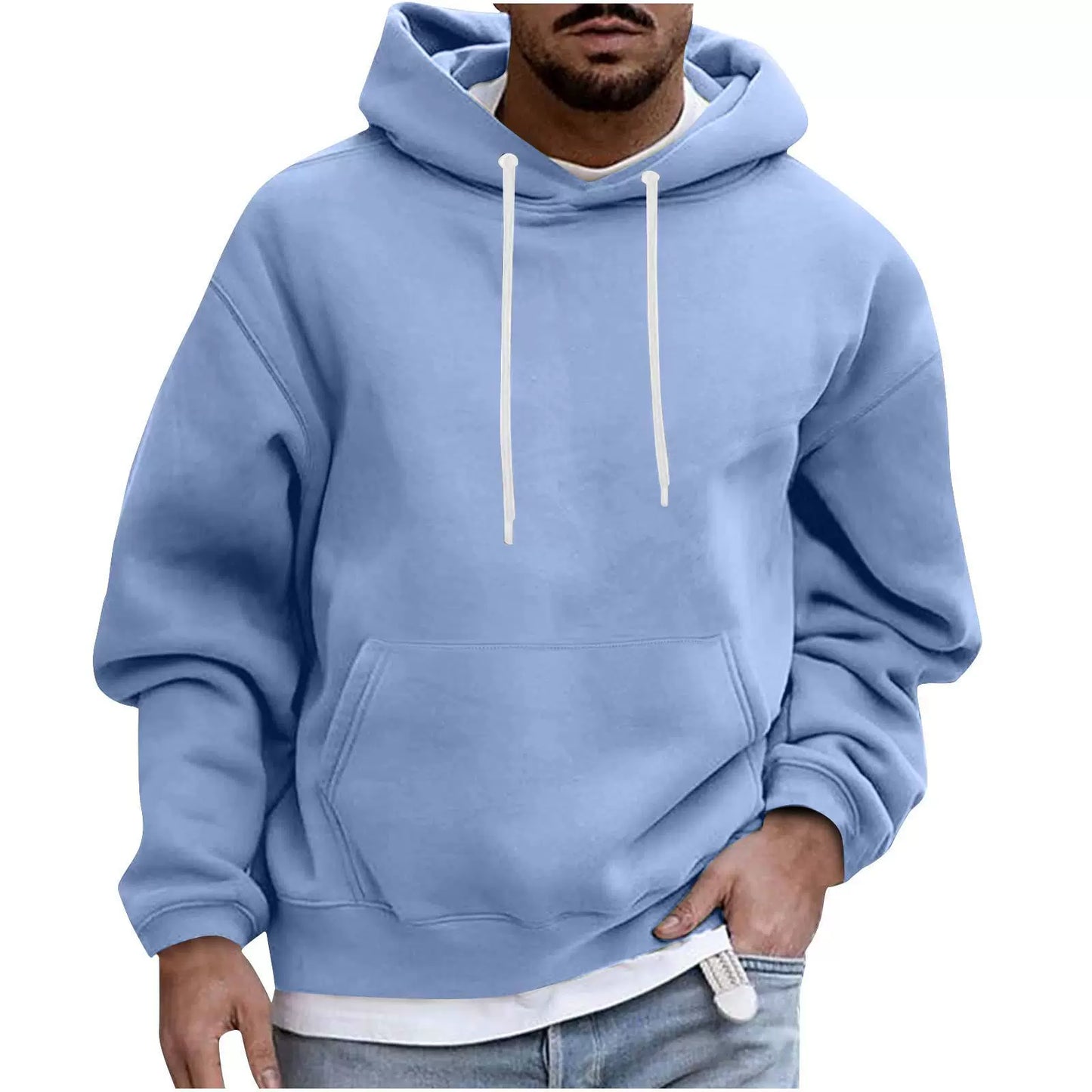 Men’s Hoodie – Fleece Fabric – Loose Fit – Drawstring Hood – Kangaroo Pocket Casual Wear