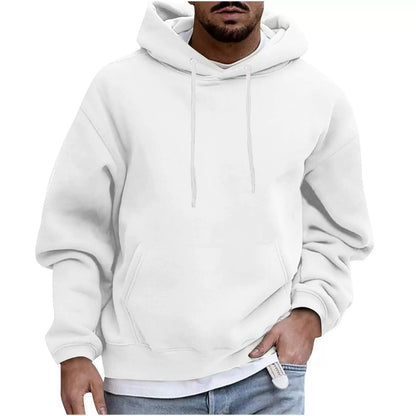 Men’s Hoodie – Fleece Fabric – Loose Fit – Drawstring Hood – Kangaroo Pocket Casual Wear