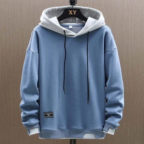 Men’s Hoodie – Oversized Fit – Double Hood – Ribbed Cuffs – Layered Hem – Cotton Blend