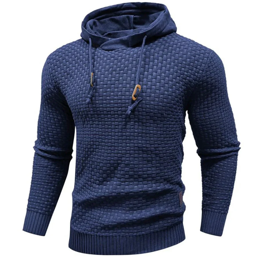Men’s Hoodie – Regular Fit – Woven Texture – Drawstring Hood – Ribbed Cuffs & Hem