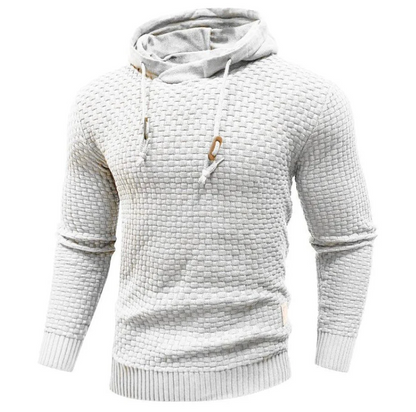 Men’s Hoodie – Regular Fit – Woven Texture – Drawstring Hood – Ribbed Cuffs & Hem