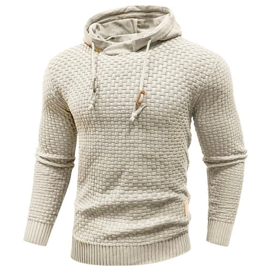 Men’s Hoodie – Regular Fit – Woven Texture – Drawstring Hood – Ribbed Cuffs & Hem
