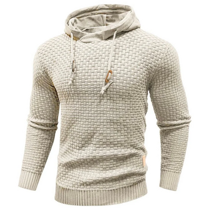 Men’s Hoodie – Regular Fit – Woven Texture – Drawstring Hood – Ribbed Cuffs & Hem