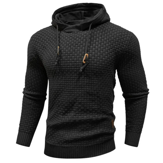 Men’s Hoodie – Regular Fit – Woven Texture – Drawstring Hood – Ribbed Cuffs & Hem