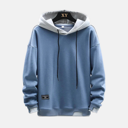 Men’s Hoodie – Relaxed Fit – Cotton Blend – Layered Hood – Ribbed Cuffs and Hem