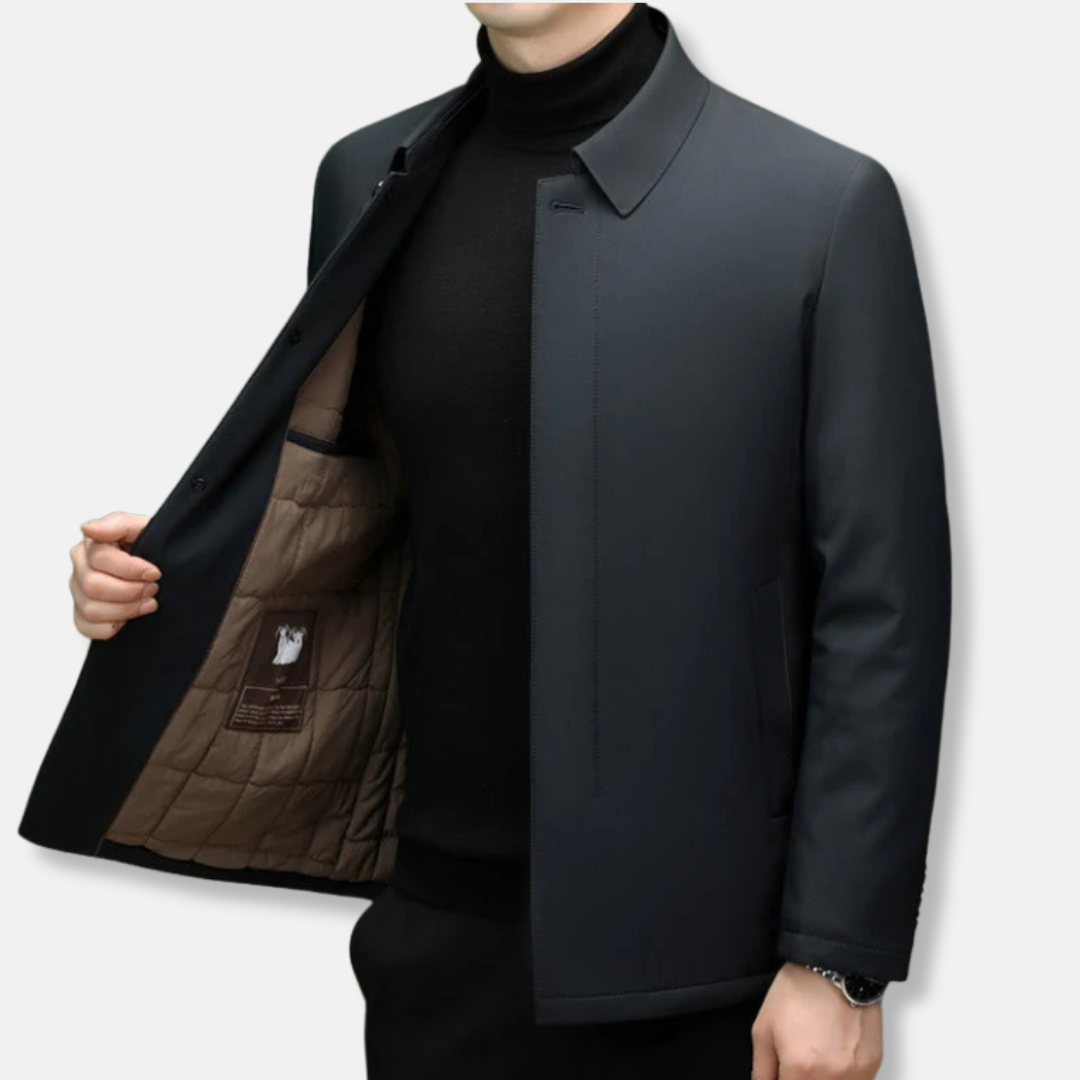 Men’s Jacket – Insulated Padding – Regular Fit – Point Collar – Button Front Closure