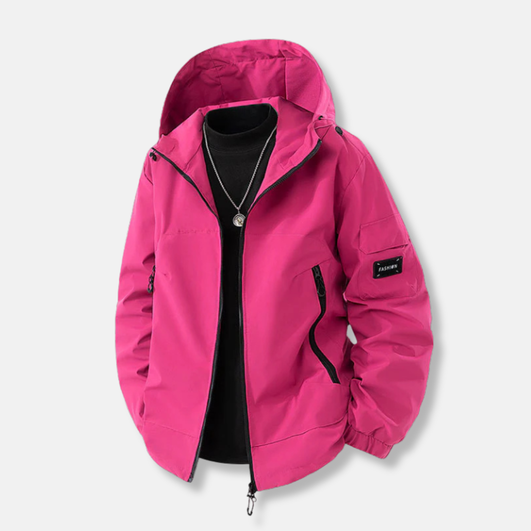 Men’s Jacket – Relaxed Fit – Hooded with Adjustable Hem – Zip Pockets – Wind Resistant