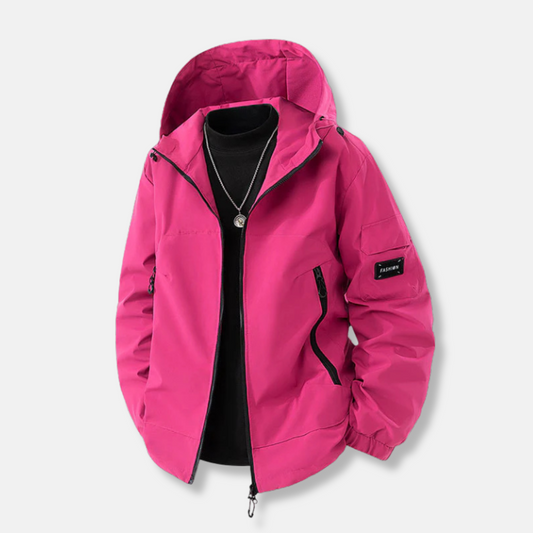 Men’s Jacket – Relaxed Fit – Hooded with Adjustable Hem – Zip Pockets – Wind Resistant