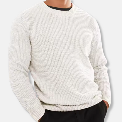 Men’s Knitted Sweater – Regular Fit – Soft Wool Blend – O-Neck Ribbed Hem Casual Pullover