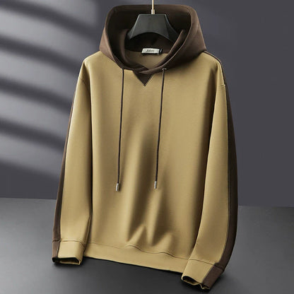 Men’s Pullover Hoodie – Relaxed Fit – Cotton Blend – Two-Tone Panels – Drawstring Hood