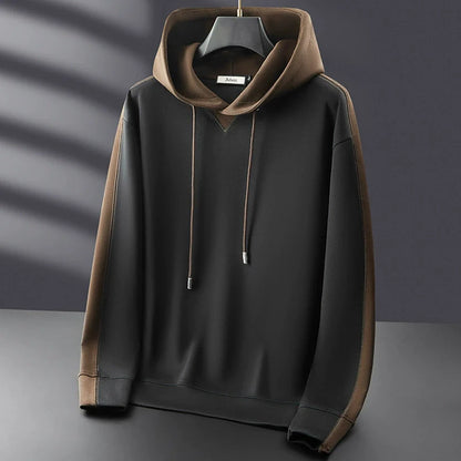 Men’s Pullover Hoodie – Relaxed Fit – Cotton Blend – Two-Tone Panels – Drawstring Hood