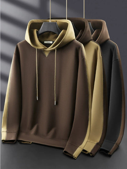 Men’s Pullover Hoodie – Relaxed Fit – Cotton Blend – Two-Tone Panels – Drawstring Hood