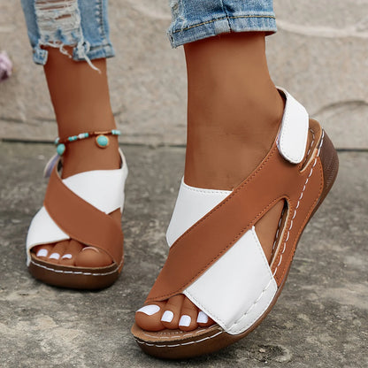 Mercy Sandals | Crisscross Strap Wedge Sandals