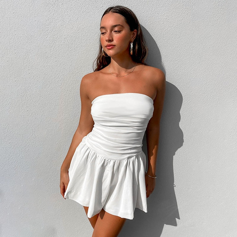 Mila Dress | Women's White Strapless Mini Dress