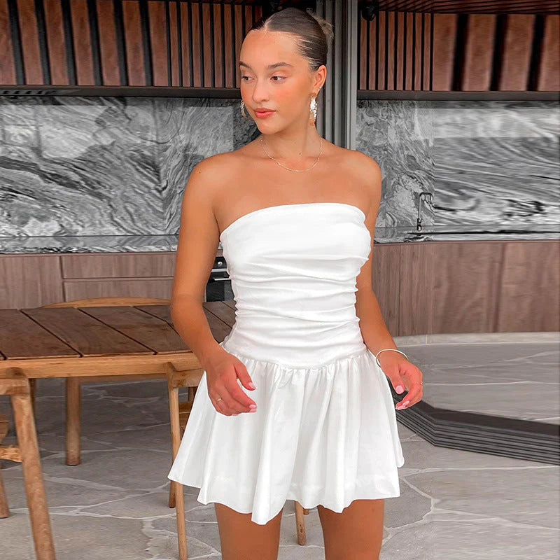 Mila Dress | Women's White Strapless Mini Dress