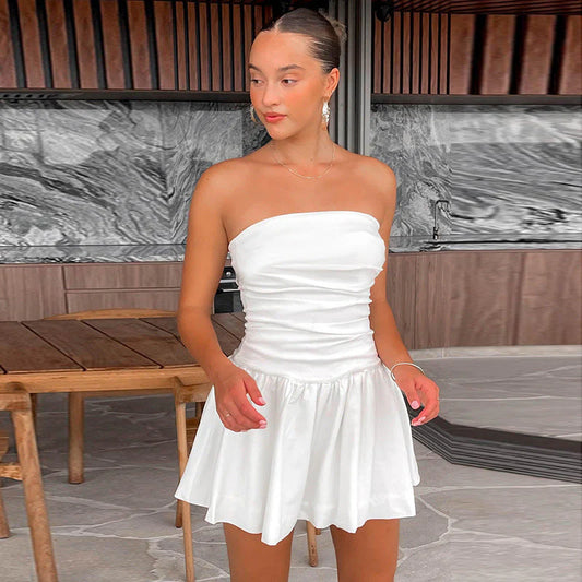 Mila Dress | Women's White Strapless Mini Dress