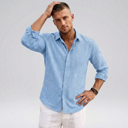 Archie Relaxed Fit Button-Up Shirt | Collared Long Sleeve Shirt