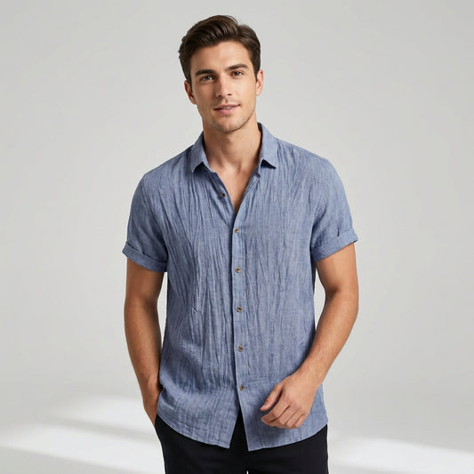 Leandro Relaxed Fit Short Sleeve Shirt | Collared Button Front Shirt