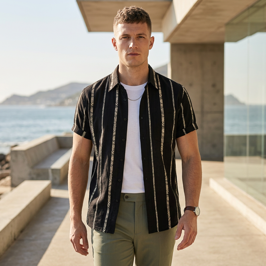 Joshua Relaxed Fit Button-Up Shirt | Striped Casual Shirt