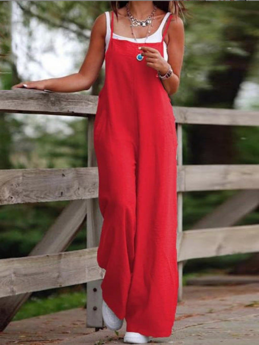 Nadia Jumpsuit | Wide-Leg Casual Overalls with Adjustable Straps