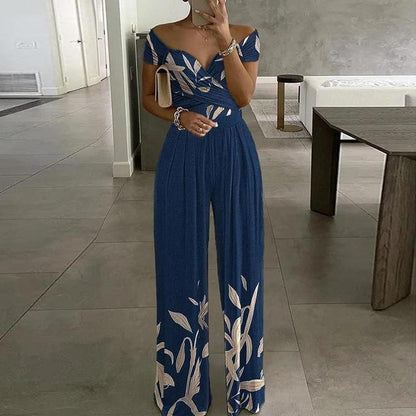 Nadya Jumpsuit | Off-Shoulder Wrap Bust Wide-Leg Fit Jumpsuit