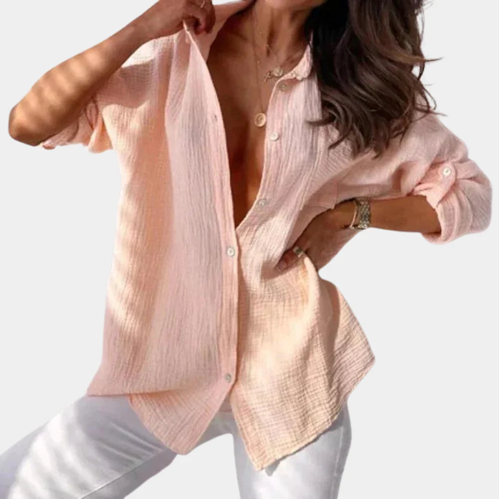Naeema Shirt | Oversized Fit Long Sleeve Button-Up Shirt