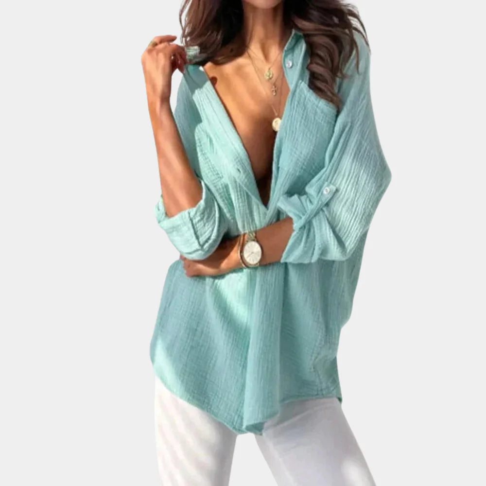 Naeema Shirt | Oversized Fit Long Sleeve Button-Up Shirt