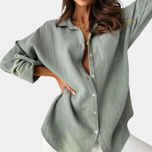 Naeema Shirt | Oversized Fit Long Sleeve Button-Up Shirt