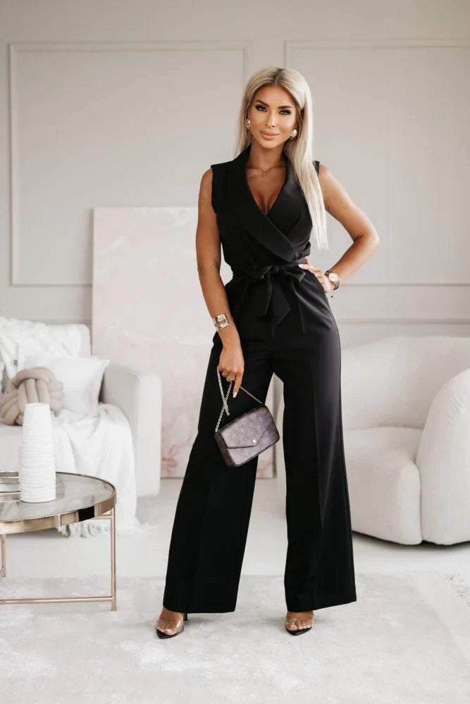 Namira Jumpsuit | Elegant Wide-Leg V-Neck Jumpsuit