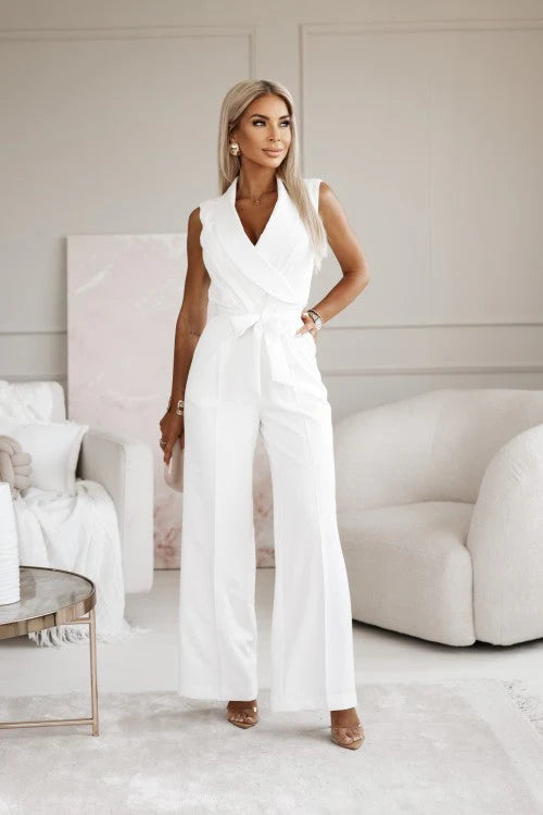 Namira Jumpsuit | Elegant Wide-Leg V-Neck Jumpsuit
