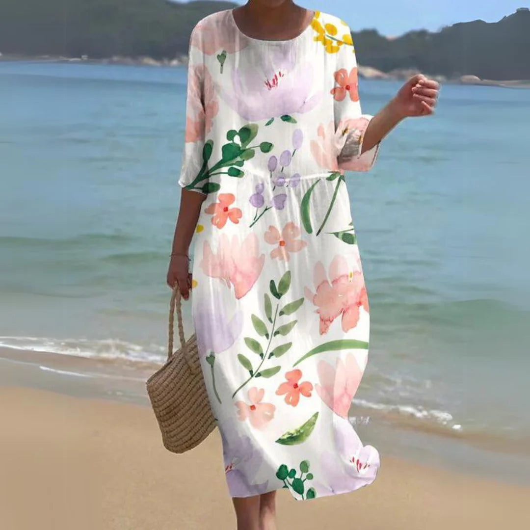 Nazia Dress | Chic Printed Flowy Midi Dress