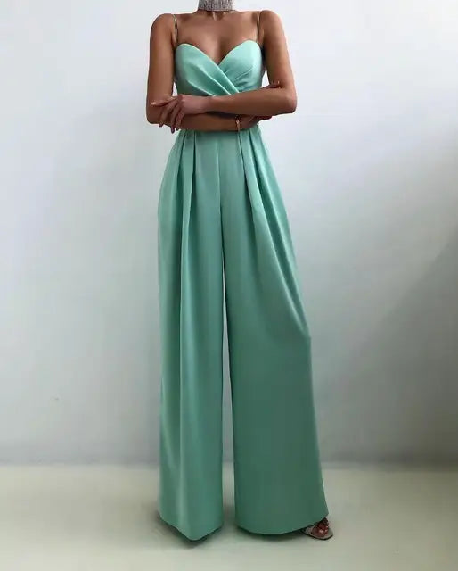 Nell Jumpsuit | Thin Strap Wide Leg Jumpsuit