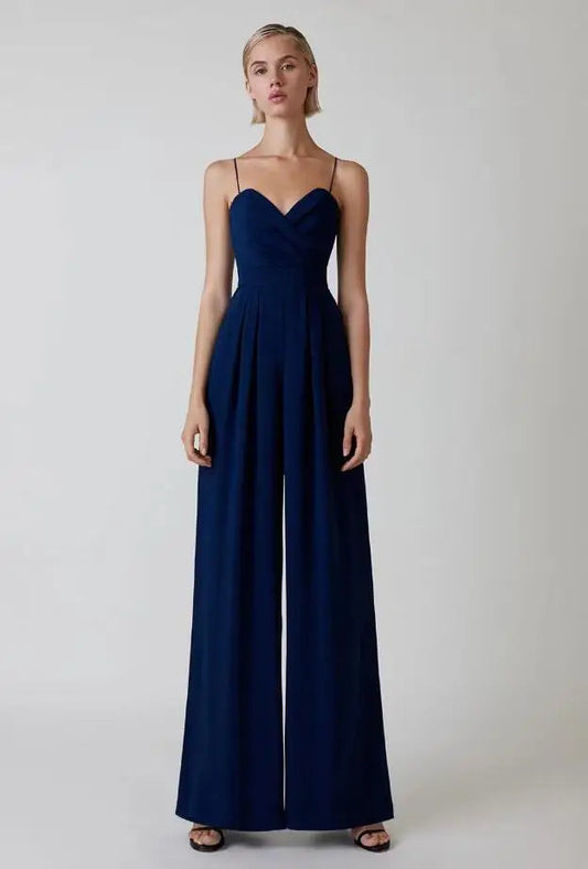Nell Jumpsuit | Thin Strap Wide Leg Jumpsuit